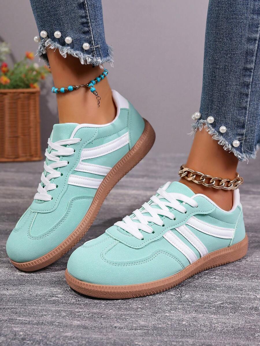 scarpi sportivi casual retrò classiche da donna, versatili, di Ins, sportive, adatte per autunno/primavera - Verde - Visualizzare 1