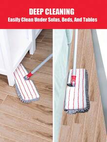 LIAO طقم مسح المايكروفايبر، مسح مسطح ذو وجهين بقطعتي وسادة مسح قابلة لإعادة الاستخدام، مسح أرضيات الخشب الصلب، مسح مسطح لتنظيف أرضيات الخشب اللامينيت والسيراميك والرخام، مستلزمات تنظيف، أدوات تنظيف - متعدد الألوان - مشاهدة 4