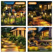 SZRSTH 4 Pack Solar Tungsten Lawn Lights,Outdoor Waterproof Solar Lights,Retro Design, Glass Metal Garden Lighting For For Villas, Landscapes,Garden, Yard, Lawn, Sidewalks - 黑色 - 查看 4