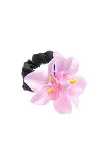 1 Stück bunte künstliche Orchideen Blume Haargummi, frische Blumen Dehnbare Haargummis für Hochzeit, Party und Urlaub, Haaraccessoires, Zopfhalter, Haargummis, Haarseil, Haargummis für Zöpfe
