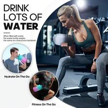 UKEIN Large 74 Oz/Half Gallon Motivational Water Bottle With 2 Lids (Chug And Straw), Sports Drink Water Jug With Time Marker For Camping Sports Workouts And Outdoor Activity - 灰黑 - 查看 6