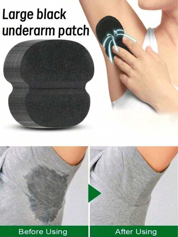 2/4/10 piezas Parche absorbente de sudor axilar negro grande, Parche antitranspirante invisible para ropa y vestidos, Apto para hombres y mujeres, Negro