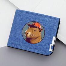 1pc Cartoon Animal Print Men's Canvas Zipper Snap Wallet Multi-Card Slots Credit Card Holder Coin Purse For Men Wallet Men Wallet Leather Small Wallet Mini Wallet Purse Wallet Cute Wallet - Multicolor - View 9