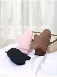 2 Pc Reusable Self-Tanning Gloves For Body And Face, Lotion Gloves For Exfoliating, Quick Application Tool For Tanning Oil, For Applying Sunscreen And Essential Oil Massage, Plush Gloves With Double-Sided Lotion Application, Washable Black Gloves For Body Care, Spa Moisturizing - With Thumb And Velvet Lining, For Sun Protection, Tanning And Sunscreen Application Gloves.