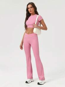 Sodalemon Pantaloni casual da donna, a campana, per yoga e corsa, con blocchi di colore, che slanciano il fondoschiena