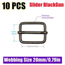 10Pcs/Pack Metal Adjustable Slide Buckles Tri-Glide Rectangle Adjuster Strap Slider For Backpack Clothing Hardware Accessories - Multicolor - View 21