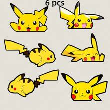 pokemon Pokemon Pikachu Stickers - 6 Fun Designs For Cars Motorcycles Backpacks And Car Window Decals Perfect For Fans Vehicle Decoration And Adding A Playful Touch To Your Style