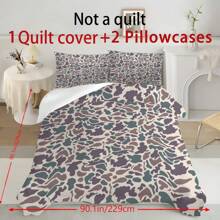 3PCS Camouflage Pattern Bedding Three-Piece Set (1 Duvet Cover + 2 Pillowcases, No Core). Printed Bedding Set, Soft And Comfortable, Suitable For Bedroom And Guest Room Use.