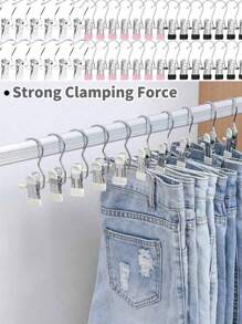 20/10/5 Pieces Of Stainless Steel Clothes Clip, Laundry Clothes Nail With Hook, Boot Hangers For Closet, Clips With Hooks, Portable Hanging Clothes Clip, Wardrobe Organizer, Multi-Function Single Clip Clothes Hanger, Bootleg Clip, Seamless Hooks Fabric Organizer For Pants, Hats, Skirts, Socks, Shoes Dress Pants Shoes Jeans Boots Skirt,Spring,Minimalist,Summer Tops