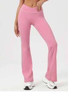 Sodalemon Pantaloni casual da donna, a campana, per yoga e corsa, con blocchi di colore, che slanciano il fondoschiena