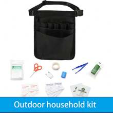 Sac de taille infirmier casual, sac de taille multifonction, sac de taille infirmier réglable avec plusieurs poches - Matériau en nylon durable, idéal pour les médecins et les infirmières - Convient pour les ciseaux, les pansements, etc.