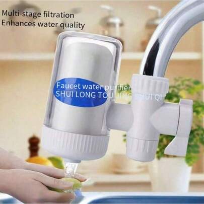 Filtro de grifo de agua súper actualizado T3 para el hogar y la cocina, purificador de agua para beber directamente con elemento de filtrado de cerámica anti-salpicaduras, elemento de filtrado de cerámica, filtro multifuncional, filtro de grifo doméstico, filtra el agua del grifo, carbón activado, eliminación de cloro residual, purificador de agua de múltiples etapas