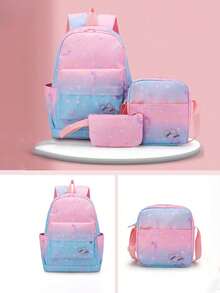 Personalized 3 Pieces Backpack Set, Embroidered Custom Name, Lightweight Waterproof Large Capacity Multipurpose Shoulder Bag For School And Travel - Multicolor - View 5