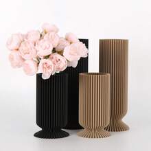 1pc 3D Printed Vase For Dried Flowers Wood Friendly Home Dr From Wood - Baby & Pet Vase Minimalist Design Gift For Her Or Him,Home Decor,Flower Vase,Centerpiece,Table Decor Gifts Birthday Graduation Room Decor Glass Vase - Black - View 12