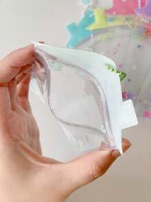 Portador de tarjeta de estudiante transparente con lazo y lindo lindo, estuche protector de tarjetas pequeño con abanico Celebrrity, regalos de vuelta a la escuela