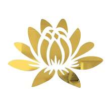1 set, Autocollant mural de fleur de lotus en miroir acrylique 3D, auto-adhésif et amovible, convient pour la maison, le salon, la salle à manger, la chambre à coucher, le bureau, le couloir, le dosseret de salle de bain - sans électricité ni batterie nécessaire, traitement réflectif haute définition, facile à installer et à démonter, miroir mural de salle de bain, 34,8 x 24,9 cm, argent/or/noir - Multicolore - Voir 14