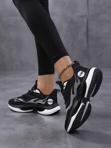 2025 Herbst Damen Große Größen Frühling/Herbst Mesh atmungsaktive Sportschuhe, super leicht stoßabsorbierend Laufschuhe, weiße Schnürung - Schwarz - Übersicht 3