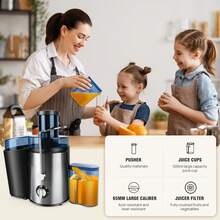 Vandise 1000W Electric Juicer Machine, 65mm Extra Wide Feed Chute For Fruits, Vegetables & Citrus, 2-Speed Centrifugal Juice Extractor, 500ML Capacity With Stainless Steel Sieve For Fruit, Vegetable - 銀色 - 查看 7