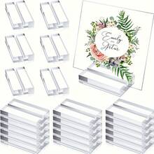 5PCS/10PCS/20PCS Clear Acrylic Name Card Slot Base Holders, For Wedding Table Numbers/Signs/Auto - Clear - View 2