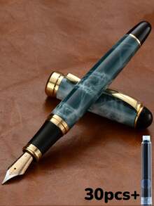 [Customized] Laser Engraved Pen Holder, 1pc Elegant Customized Fountain Pen With 0.5mm Fine Nib, High-Quality Electroplated Craftsmanship, Smooth Writing Experience, Refillable Ink Cartridge, Includes 30pcs 2.6mm Ink Cartridges, Great Daily Writing/Calligraphy Gift For Coworkers, Family, Back To School, Valentine's Day, Christmas, Father's Day, Teacher's Day, Thanksgiving, Christmas, Mother's Day, Birthday, Personalized Gifts - Multicolor - View 39