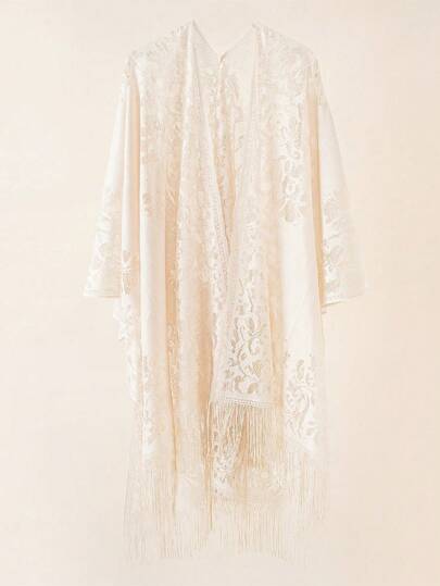 1pc Lace Kimono Cover Up Shawl