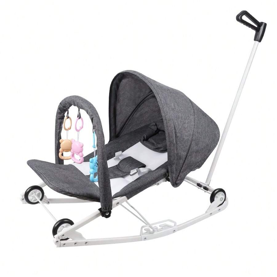 2-in-1 Babywippe und Kinderwagen Multifunktional Zusammenklappbar Platzsparend Leichtgewicht Verstellbare Liegeposition