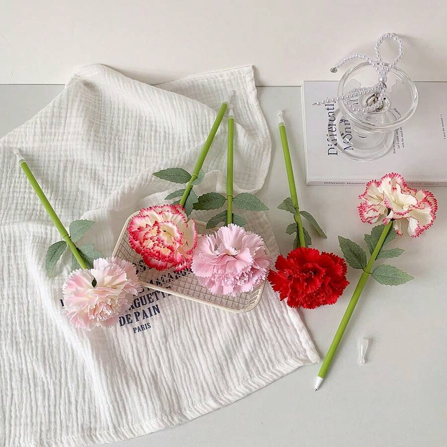 Simulation Rose Flower Ball Pen, Valentine's Day Teacher's Day Gift Pen, Student Creative Stationery Pen, Gift Pen