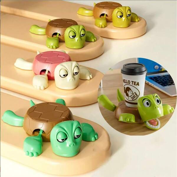Panicked Turtle Coaster Plastic Material Cup Mat Insulation Pad Home/Office Decorative Cup Pad Mug Holder With Funny Expression