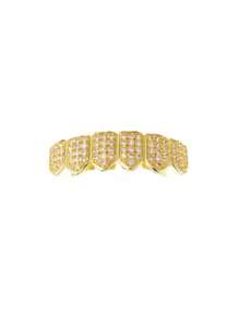 1 Set Hip Hop Rap Style Shiny Grillz Teeth Cap For Top & Bottom Grill, Suitable For Daily Wear By Men & Women - Multicolor - View 16