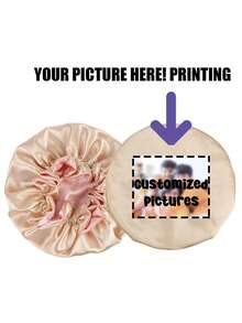 1 PC Customized Satin Bonnet With Your Picture /Photo Printed Two Tone Splicing Double Layer Hair Caps Sleeping Night Hats For Gift - Multicolor - View 12