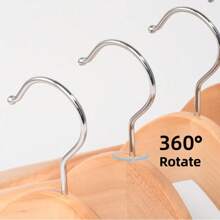 5pcs/2pcs Natural Wood Coat Hangers, Thick Metal Hooks, Suitable For Bedroom, Closet, Laundry Room, Garment Shop, Hotel, All Seasons