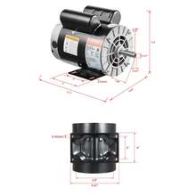 3HP Air Compressor Electric Motor, 230V 15.5 Amps, 56 Frame 3450RPM, 5/8" Keyed Shaft, 1.88" Shaft Length, Single Phase, CW/CCW Rotation (Factory Setting Is CCW) - 3HP - View 10