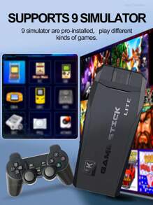 Mini Video Games Console 20000+ Retro Games Sticks Gamepads Machine Supports TV Monitor Projector Supports PS1 MD SFC FC ATA-RI GBA GBC GB MAME 9 Simulator Dual Wireless Controller Childhood 64GB Games Portable Plug & Play Video Portable Consoles For Kid Boy Gift,Some Games In Different Versions,Black ﻿