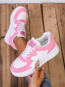 秋冬女士休闲厚底运动鞋、厚底运动鞋、户外运动鞋 - 淺粉色 - 查看 3