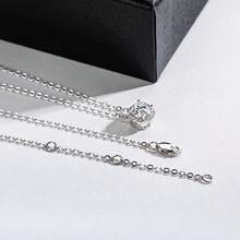 6.5mm Moissanite Classic Clavicle Pendant Necklace 925 Sterling Silver, Suitable For Women - White - View 6