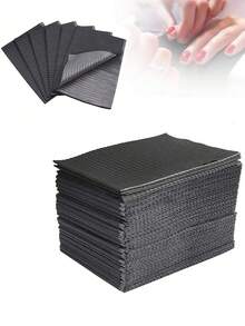 Disposable Pink Black Nail Art Table Mat 3 Lays Waterproof Foldable Clean Pads Tablecloth Cleaning Manicure Napkins,Multifunction Beauty Tattoo Dental Drapes Waterproof Tablecloth Manicure Tool - Black - View 4