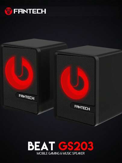 FANTECH FANTECH Computer Speakers, Mini PC Speakers With Subwoofer, 2.1 Desktop Speaker With RGB Lights,USB Powered, Stereo Sound,Gaming Speaker With 3.5mm Aux Cable For Monitor/Laptop/Tablet, 1SET(2 Speaker)
