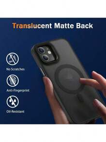 Defender MagSafe Magnetic Case Cover Compatible With Iphone Soft Anti-Shock Black Phone Cases Waterproof Anti-Fall Scratch Resistant