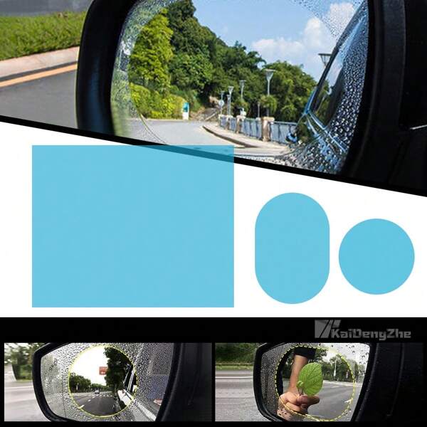 2Pcs Car Rearview Mirror Rainproof Film Nozzle Waterproof Film Anti-Rain Anti-Fog Nano Coating Rearview Mirror Film Car Sticker Accessories