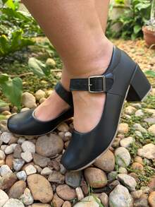 Women's Mary Jane Shoes Comfortable Soft Loafers Casual Low Heel Elegant Vintage Party Shoes - màu đen - Xem 1