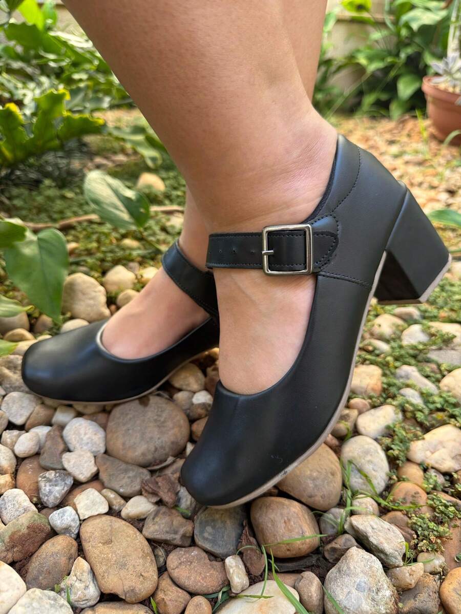 Women's Mary Jane Shoes Comfortable Soft Loafers Casual Low Heel Elegant Vintage Party Shoes - màu đen - Xem 1