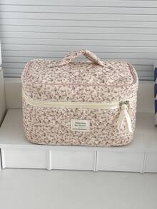 Custom Embroidered Quilted Makeup Bag With Pink Bow & Rose Design – Personalized Bridal Shower, Mother's Day & Valentines Gift, Large Capacity Travel Organizer For Sanitary Napkins, Cosmetics, School Essentials, Summer Beach Vacation Accessories Christmas And Halloween Gifts - Multicolor - View 8