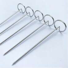 20 pièces/10 pièces/5 pièces Accessoires de friteuse à air, Mini brochettes universelles en acier inoxydable pour barbecue/bâtonnets de barbecue, Brochettes verticales en acier inoxydable pour barbecue, Grille verticale inclinée, Parfait pour la maison, l'extérieur, les fêtes, Noël et autres fêtes, vaisselle pour anniversaire