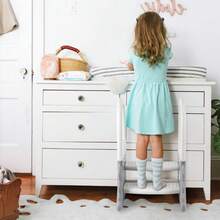 Huisuilinss Toddler Step Stool With Handrails,Kids 2-Step Stool For Bathroom Sink,Toilet Potty Training,Kitchen Counter,Toddler Step Ladder Learning Helper With Non-Slip Pads - Xám - Xem 5