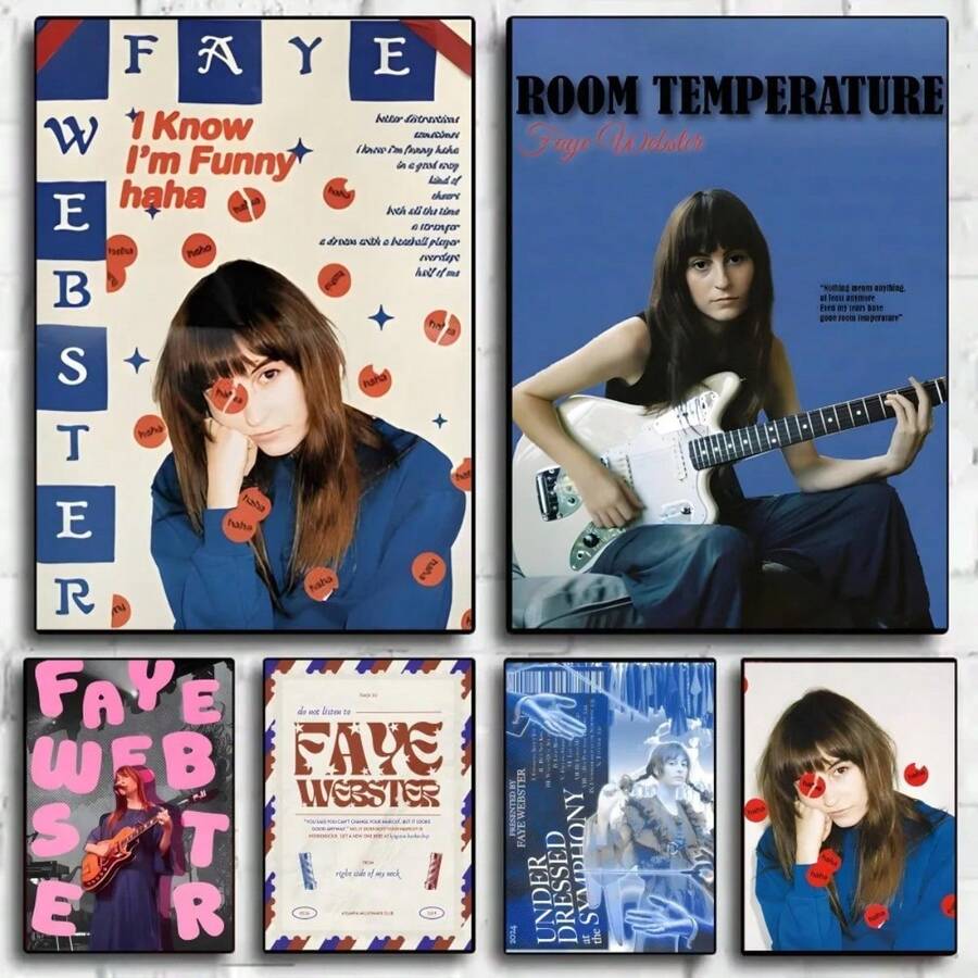 1 件 Webster 热门歌手 Faye Webster 海报艺术墙家居客厅卧室酒吧美学装饰可选框架 - 彩色 - 查看 1