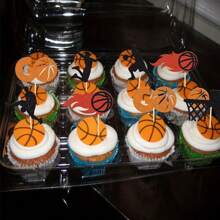 12 pièces Décorations de gâteau de Basketball, décoration de cupcake avec motif de joueurs de sport pour baby shower, anniversaire, fournitures de décoration de gâteau