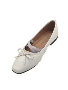 Zapatos planos de unicolor versátiles y casuales, para el verano - Blanco - Ver 4