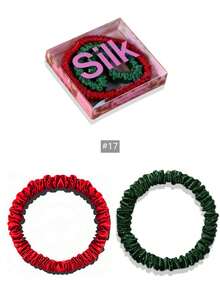 SUNCDELV SLIK 2pcs 100% Mulberry Silk Hair Scrunchies, High Quality Hair Ties (22mm), Women & Girls Hair Accessories, Pink Gift Box Ponytail Holder - Multicolor - View 25