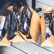 10 piezas - Bolsas de regalo de papel kraft grandes, bolsas de papel marrón con asas, bolsas de papel grandes, bolsas de compras para pequeños negocios, regalos y mercancía, bolsas de compras, bolsas de fiesta