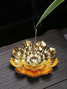 1/2个多孔莲花香炉，禅意设计，香薰棒架，家居茶具配件，檀香香炉 - 彩色 - 查看 1